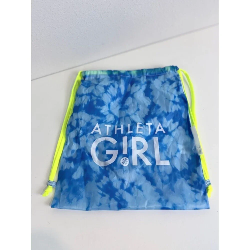 Athleta Girl Blue Tie-Dye Drawstring Backpack Bag